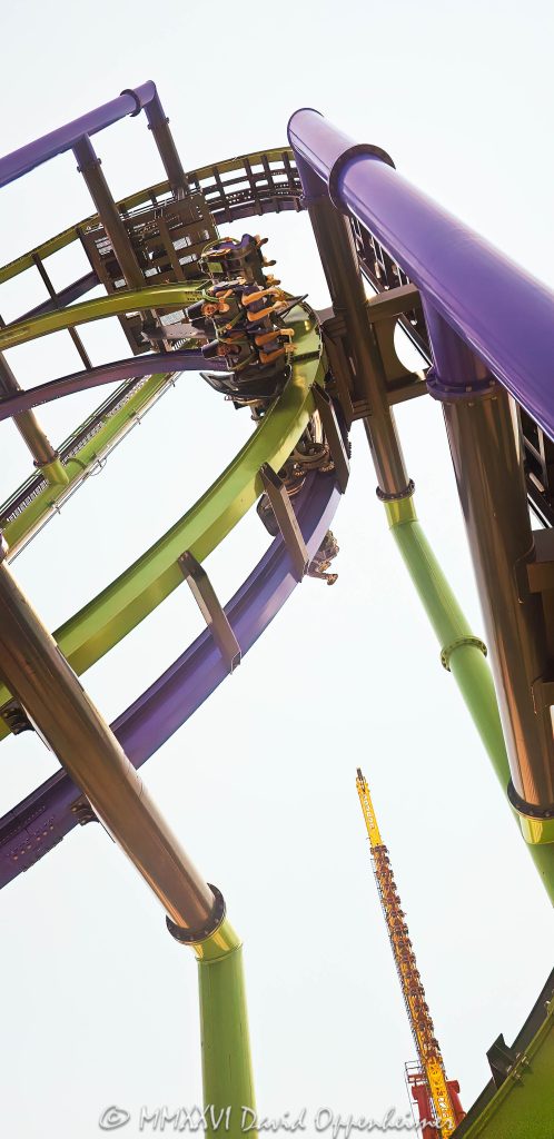 THE JOKER Free-Fly Coaster at Six Flags Great America near Chicago