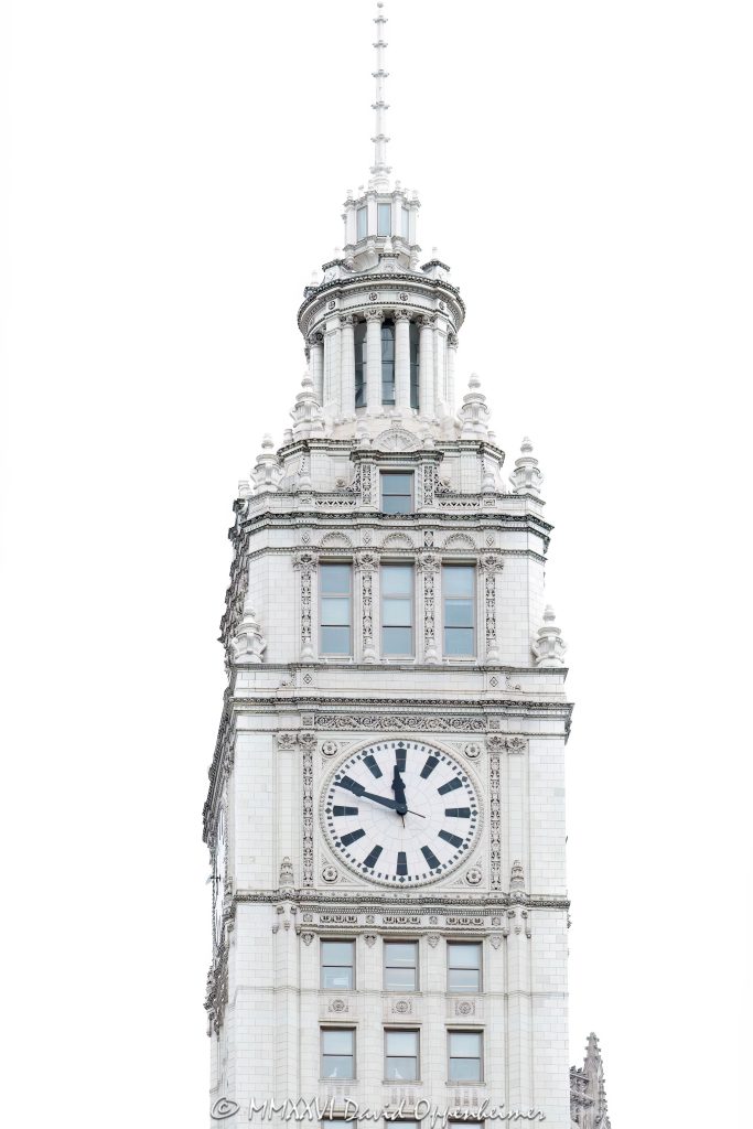 The Wrigley Building Clock Tower in Chicago