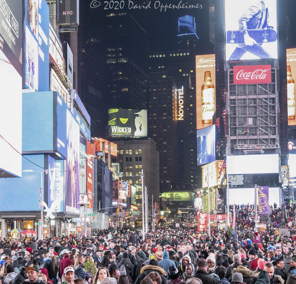 Times Square Crowd of People in New York City