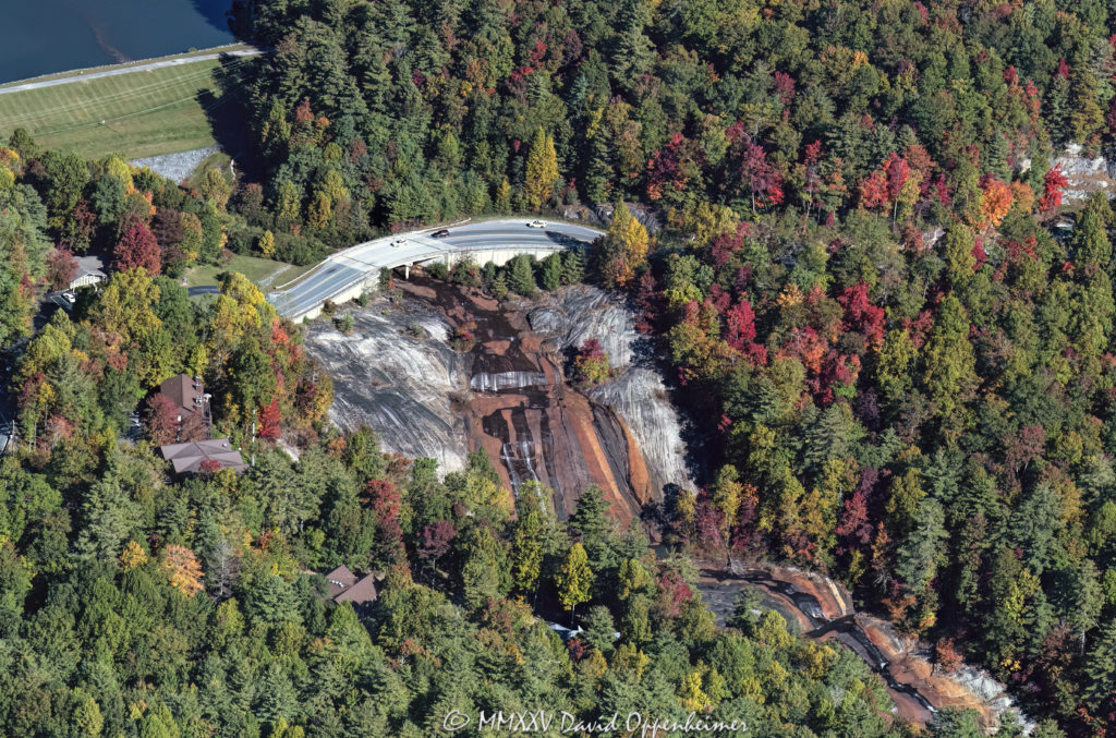 Toxaway Falls Waterfall in Nantahala National Forest in Lake Toxaway North Carolina Aerial View