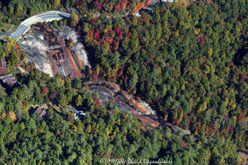 Toxaway Falls Waterfall in Nantahala National Forest in Lake Toxaway North Carolina Aerial View