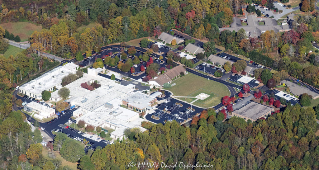 Transylvania Regional Hospital Campus in Brevard North Carolina Aerial View