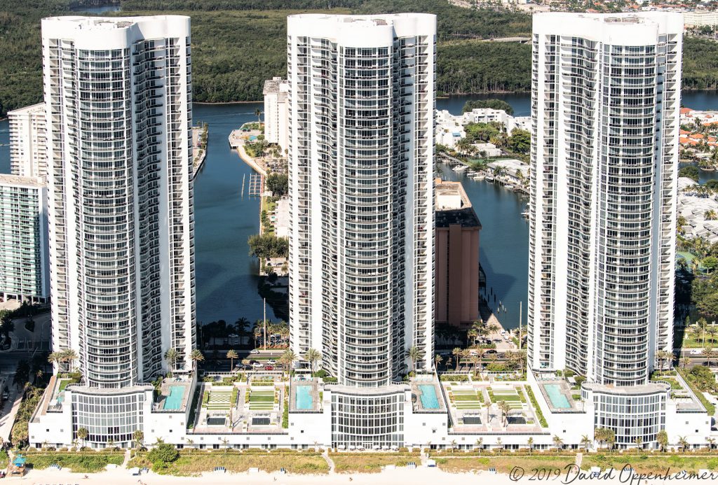 Trump Towers Condos in Sunny Isles Beach Aerial
