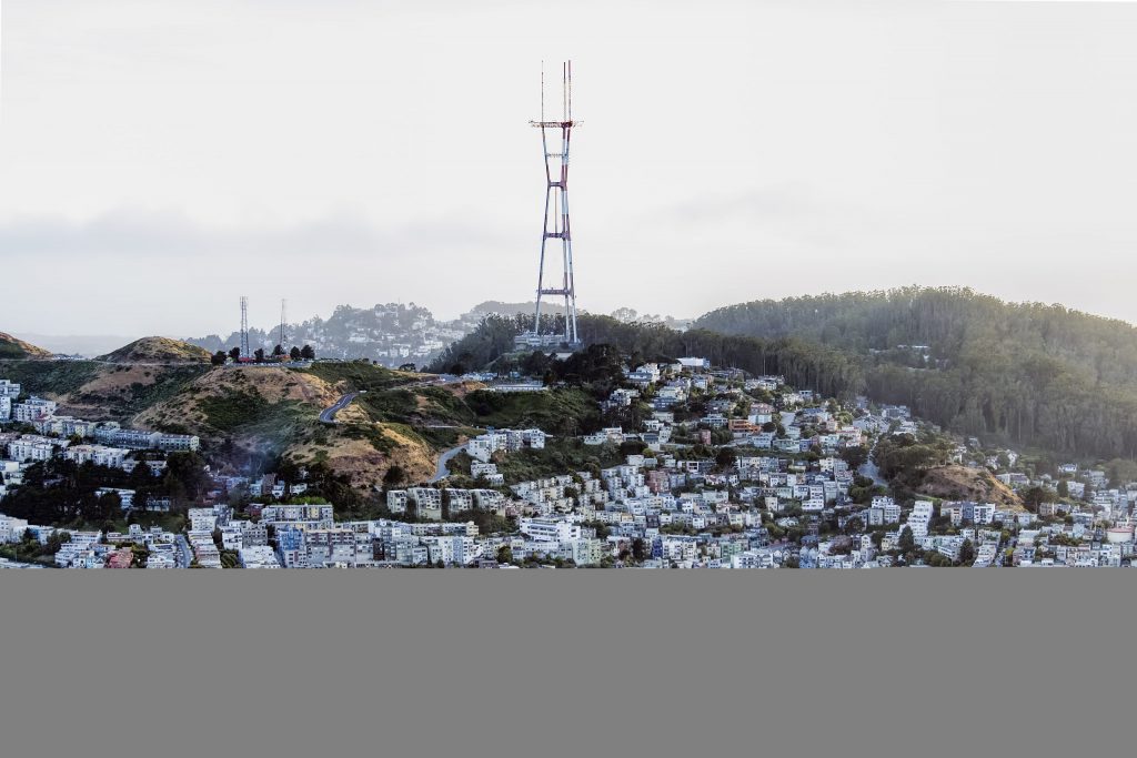 Twin Peaks in San Francisco Aerial Photo