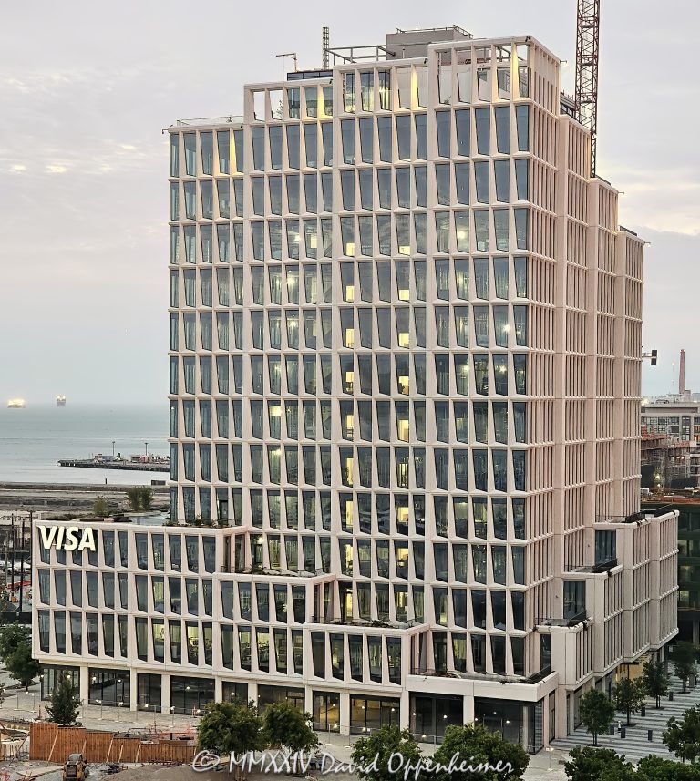VISA Global Headquarters building at 300 Toni Stone Xing at Mission Rock in San Francisco, California - © 2024 David Oppenheimer - Performance Impressions photography archives - https://performanceimpressions.com VISA, VISA Global Headquarters, VISA Global HQ, HQ, headquarters, building, architecture, 300 Toni Stone Xing, Mission Rock, Mission Bay, China Basin, Pier 48, San Francisco, Bay Area, V stock, Henning Larsen, Visa Building, credit, investing, credit cards, payment services, banking, vertical, color, David Oppenheimer, United States, 1-13985601741,