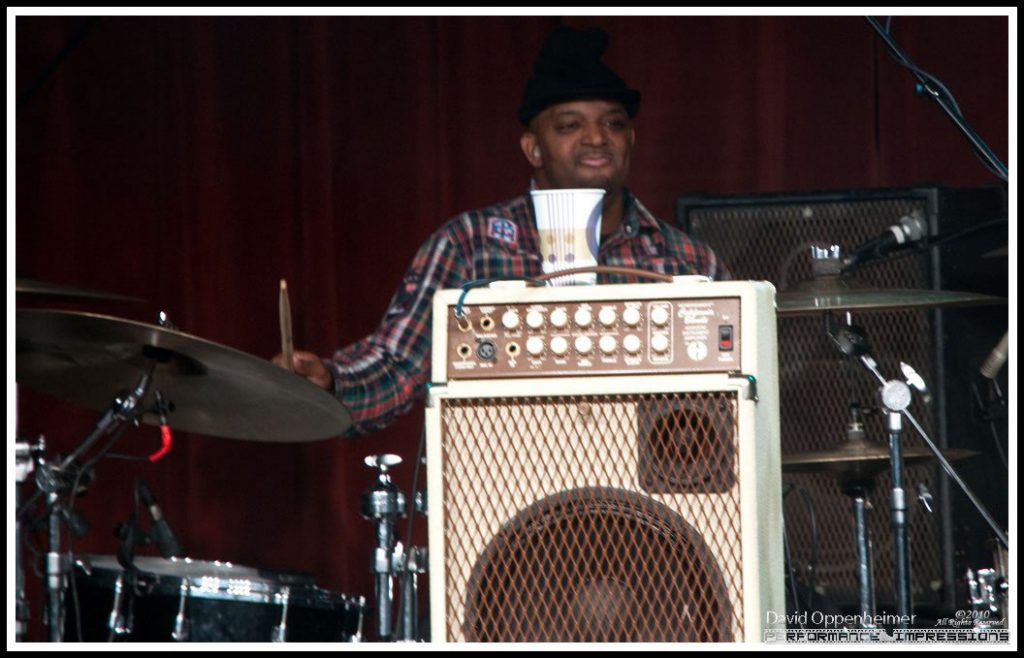 Terence Higgins on Drums with Dirty Dozen Brass Band at Warren Haynes Christmas Jam Pre-Jam – Xmas Jam 2010