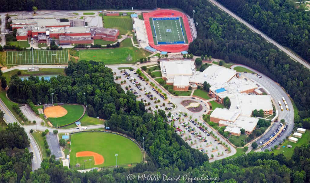 Westlake High School Campus in Atlanta Georgia Aerial View