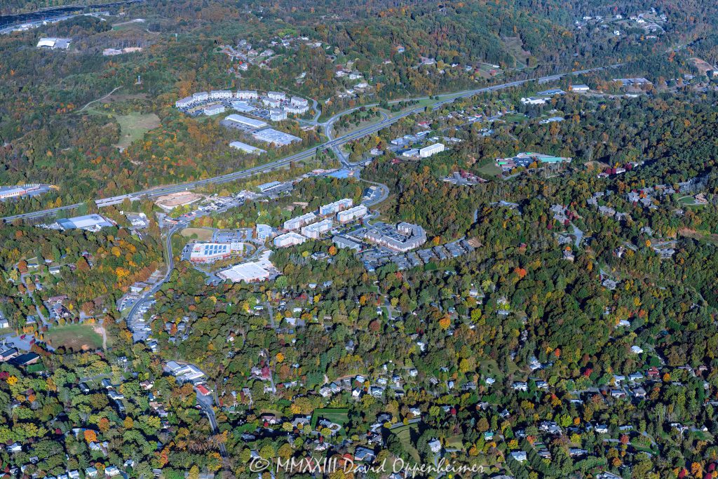 Town of Woodfin and Reynolds Village just north of Asheville, North Carolina Aerial View